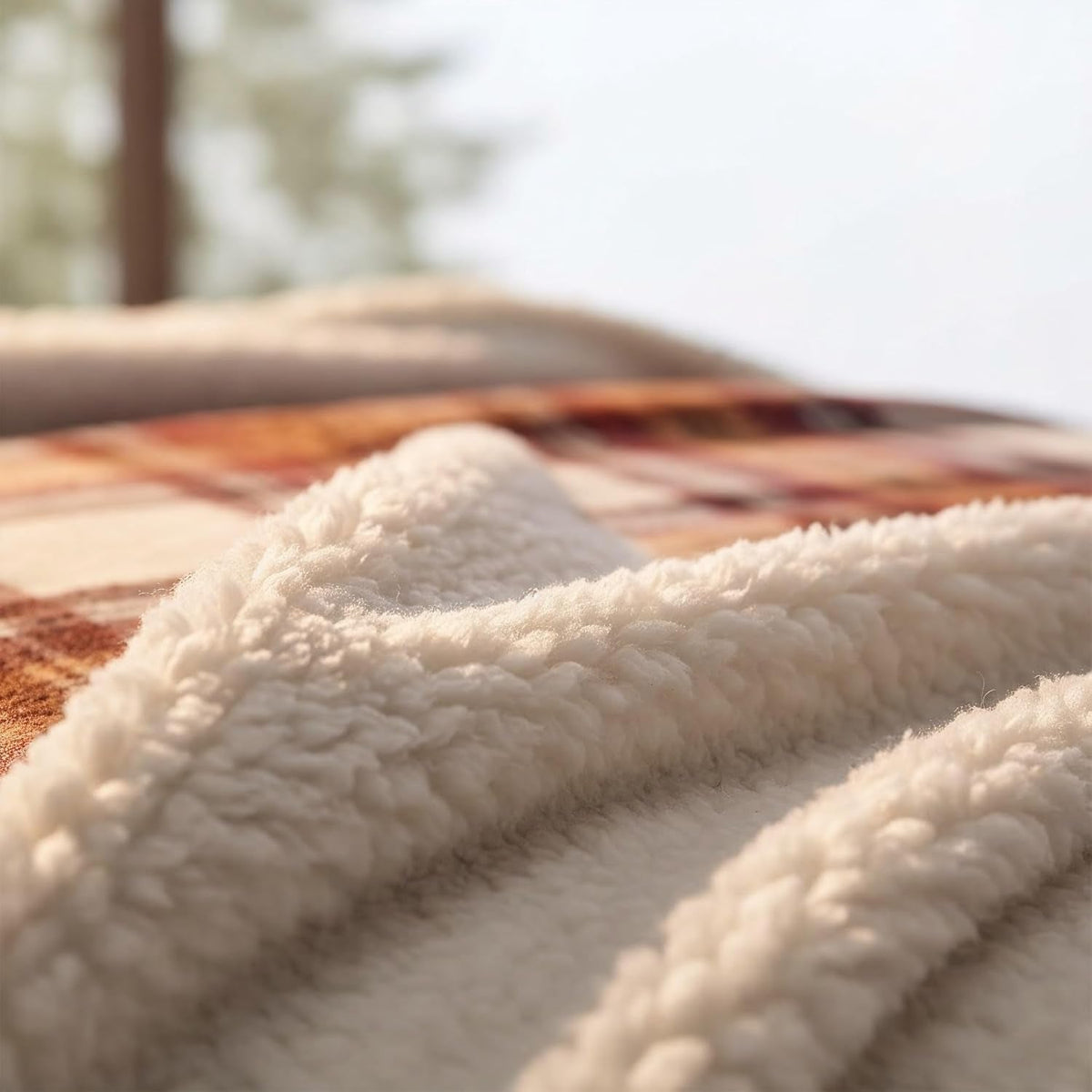 edgewood plaid pattern in four color variants (khaki, red, grey, blue)