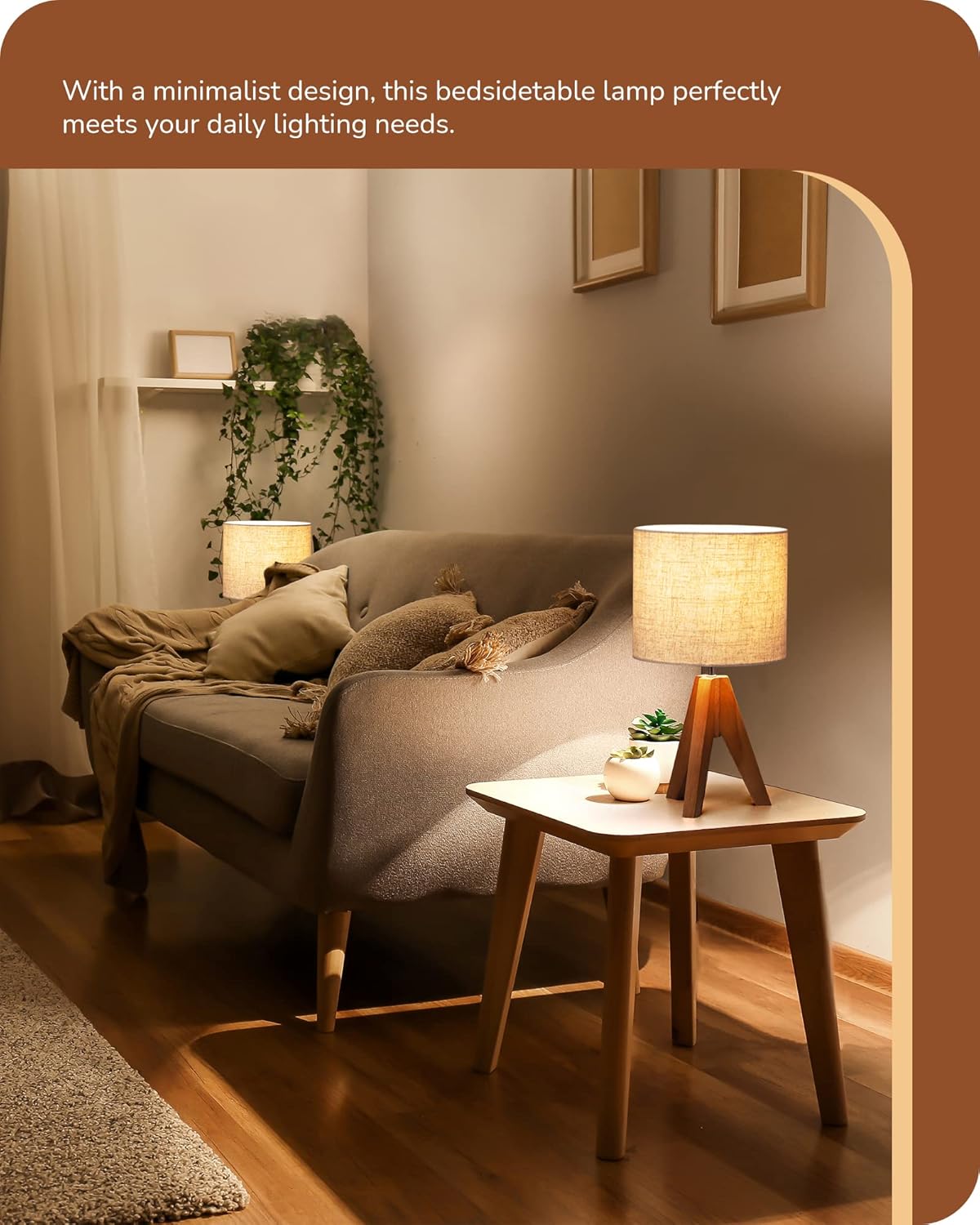 EDISHINE Tripod Table Lamp – Flameless Soft Glow Night Light for Nurseries and Pet Homes