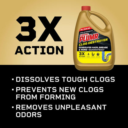 effective on hair, grease, and soap scum clogs