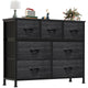 Black Wood Grain - 11.8"D x 39.4"W x 30"H (7 Drawers)