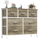 Oak Greige - 11.8"D x 39.4"W x 31.5"H (7 Drawers)