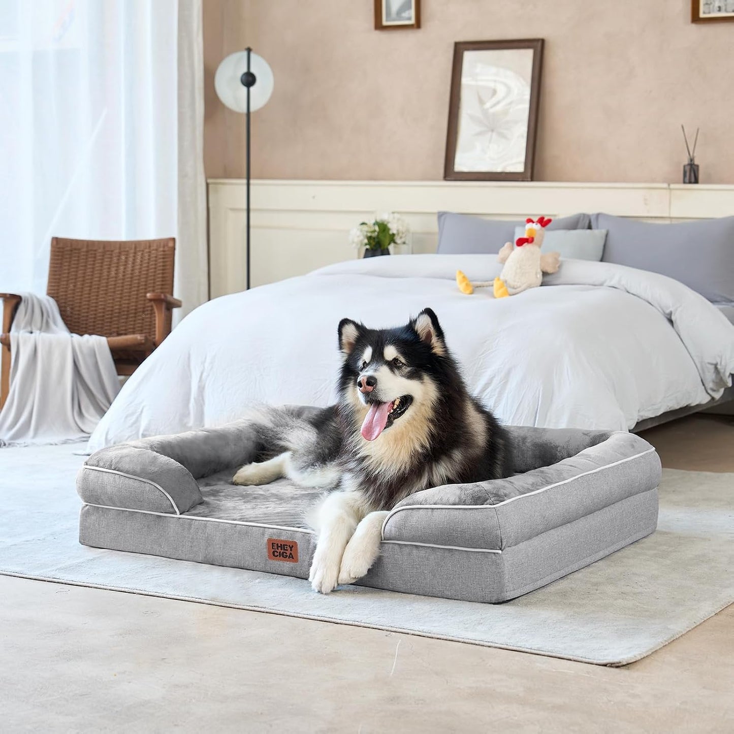 EHEYCIGA Waterproof Dog Bed with Inner Liner – Accident-Proof Orthopedic Couch for Incontinent Senior Pets