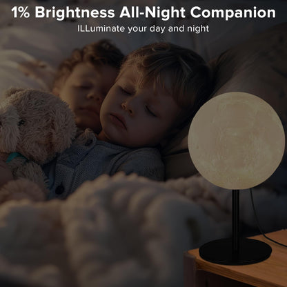 Ehobroc Moon Lamp – Minimalist Bedside Lamp, Single Sphere Design with Hidden Inline Controls