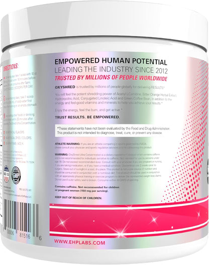 EHP Labs OxyShred Pre Workout Powder – Portable Pre Workout for Beach Workouts and Trail Sessions, 14 Flavors