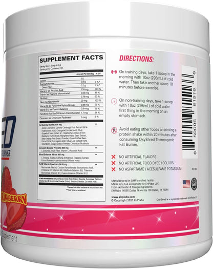 EHP Labs OxyShred Pre Workout Powder – Portable Pre Workout for Beach Workouts and Trail Sessions, 14 Flavors