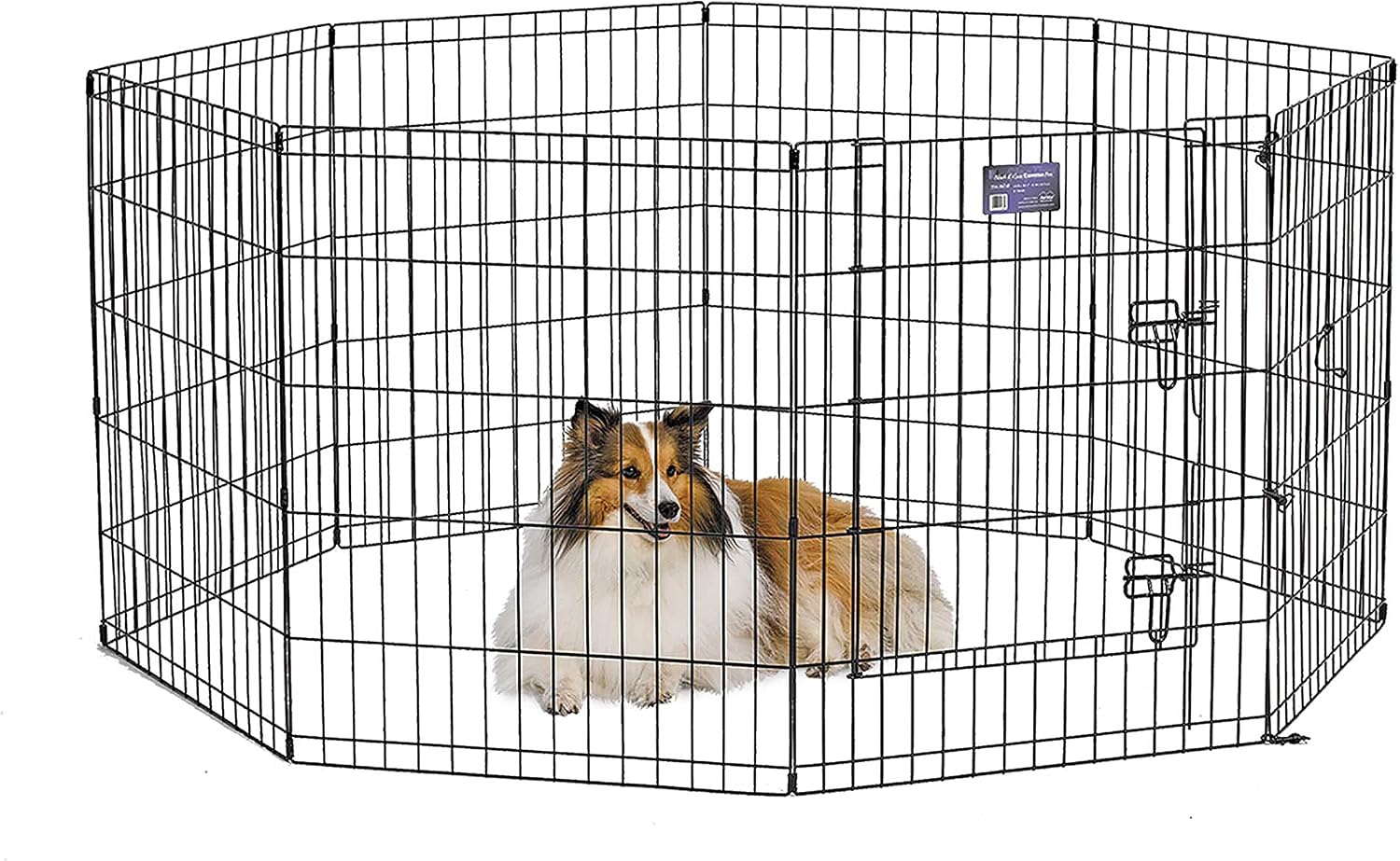 eight 24"w panels creating 16 sq ft of enclosed play area with 30" height (the analyzed variant)