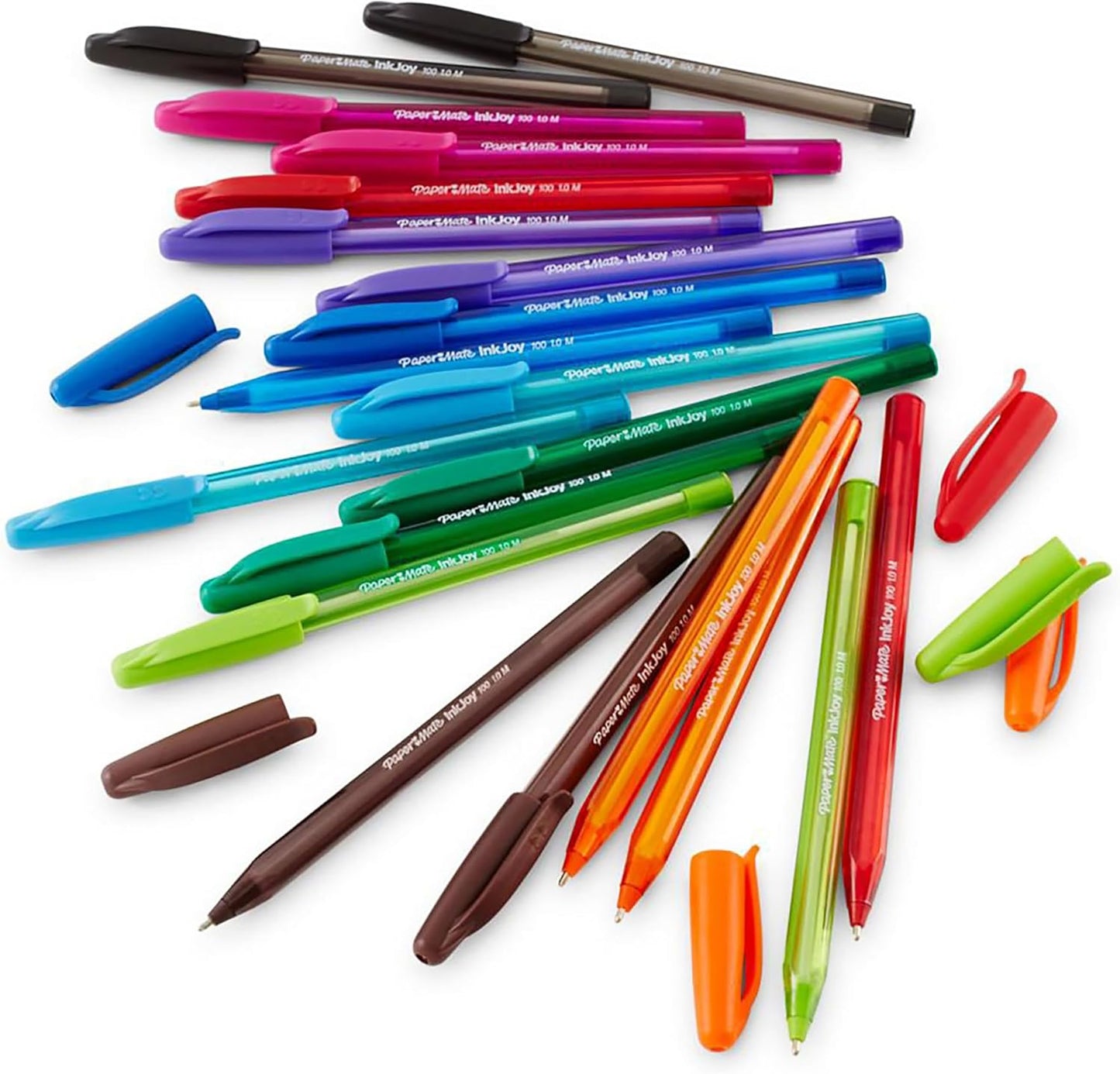 eight assorted ink colors: 5 black, 2 red, 2 magenta, 2 purple, 2 blue, 2 turquoise, 1 green, 1 lime, 1 orange
