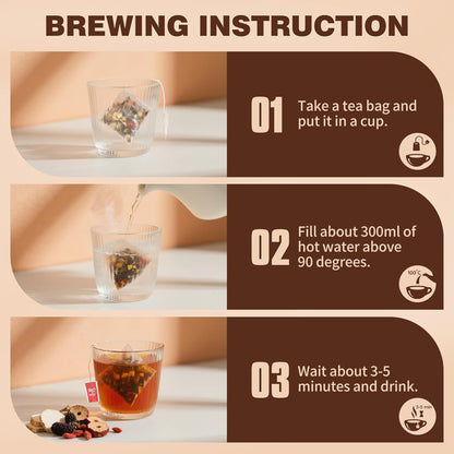 Eight Treasures Single-Origin Herbal Tea – Minimalist Pantry Staple for Clean Daily Wellness, 30 Sealed Bags