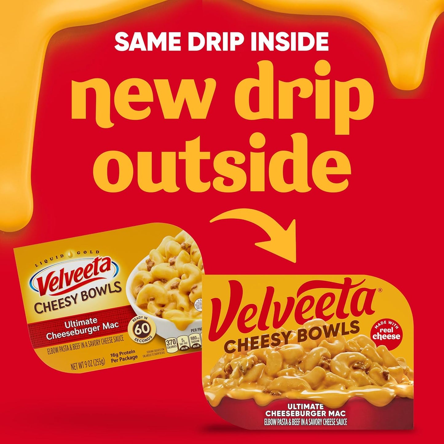 elbow pasta base with creamy real cheese sauce