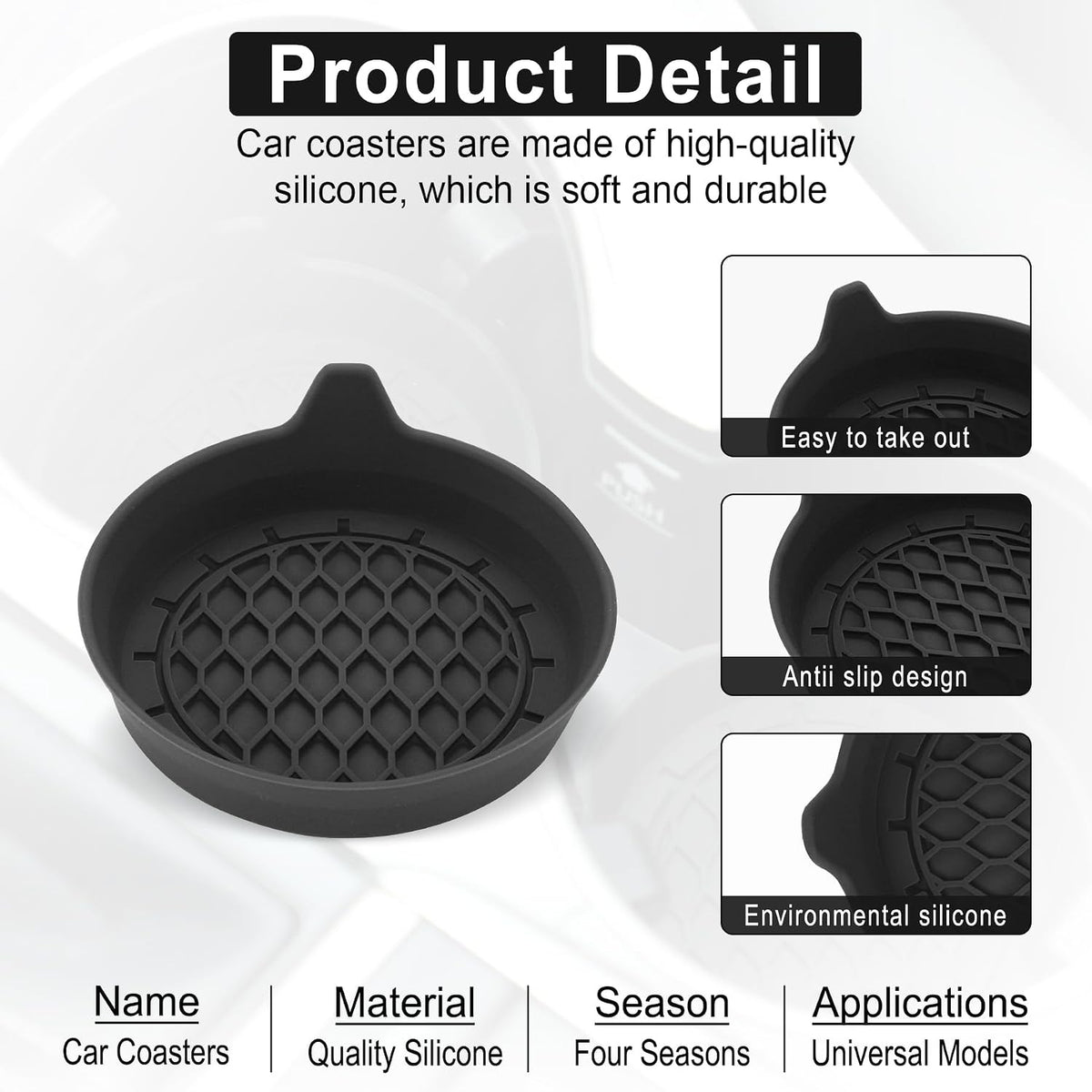 embedded non-slip fit with small pinch tab for one-second removal and cleaning
