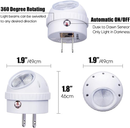 Emotionlite Plug-in Night Light – Cozy Bedroom Accent Lighting, 2700K Warm White Glow, 360° Rotating Head for Layered Ambiance
