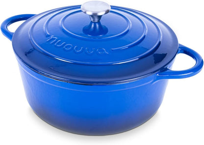 enamelled cast iron body with smooth, non-stick interior and no seasoning required