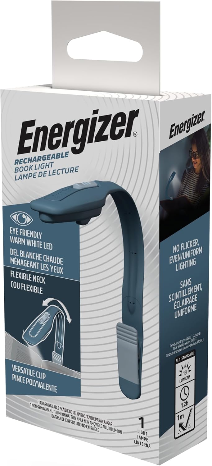Energizer Flex-R LED Reading Light – Bedtime Wind-Down Ritual, Warm White Light to Support Healthy Sleep
