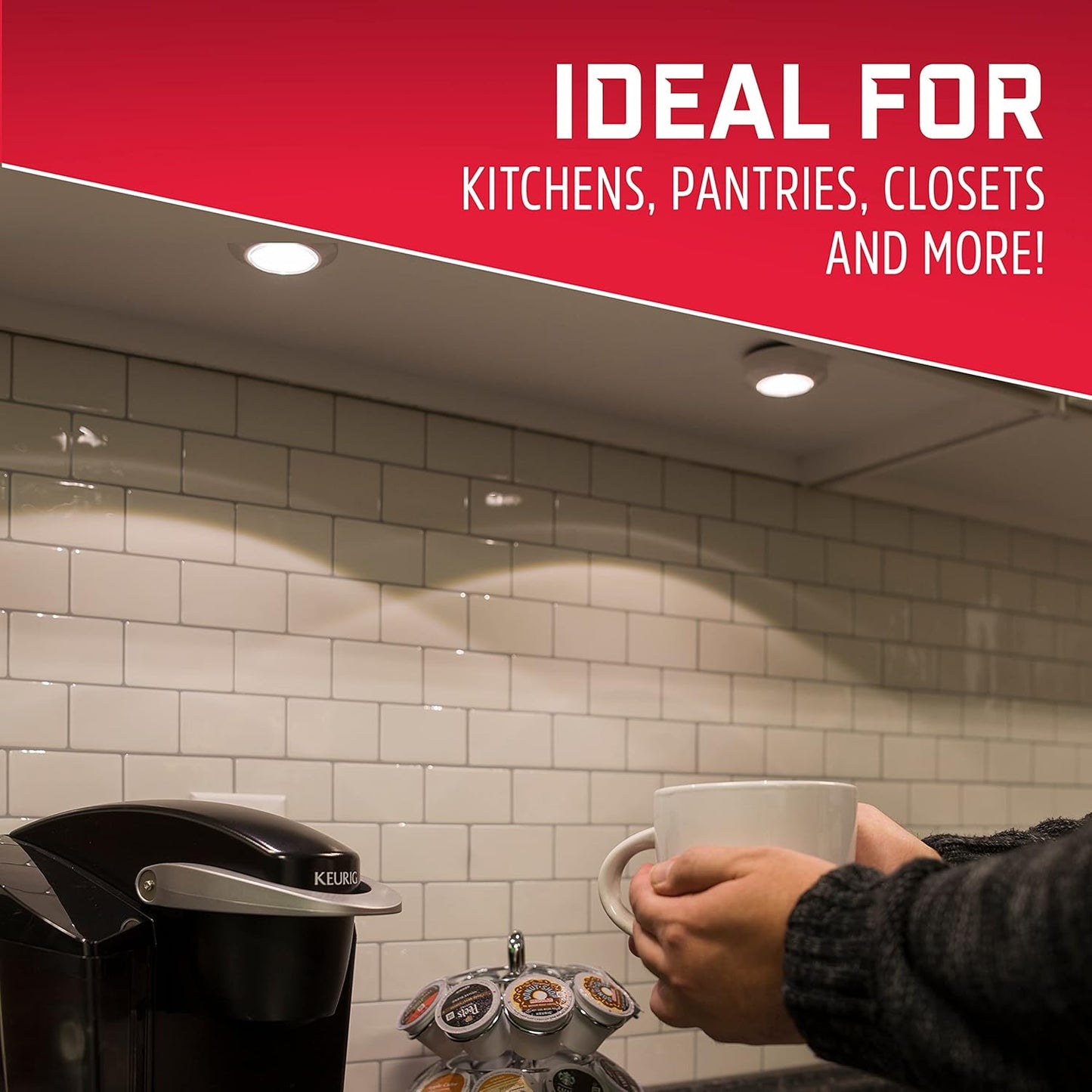 Energizer LED Puck Lights – Low-Profile Wireless Lighting for Clutter-Free Kitchens
