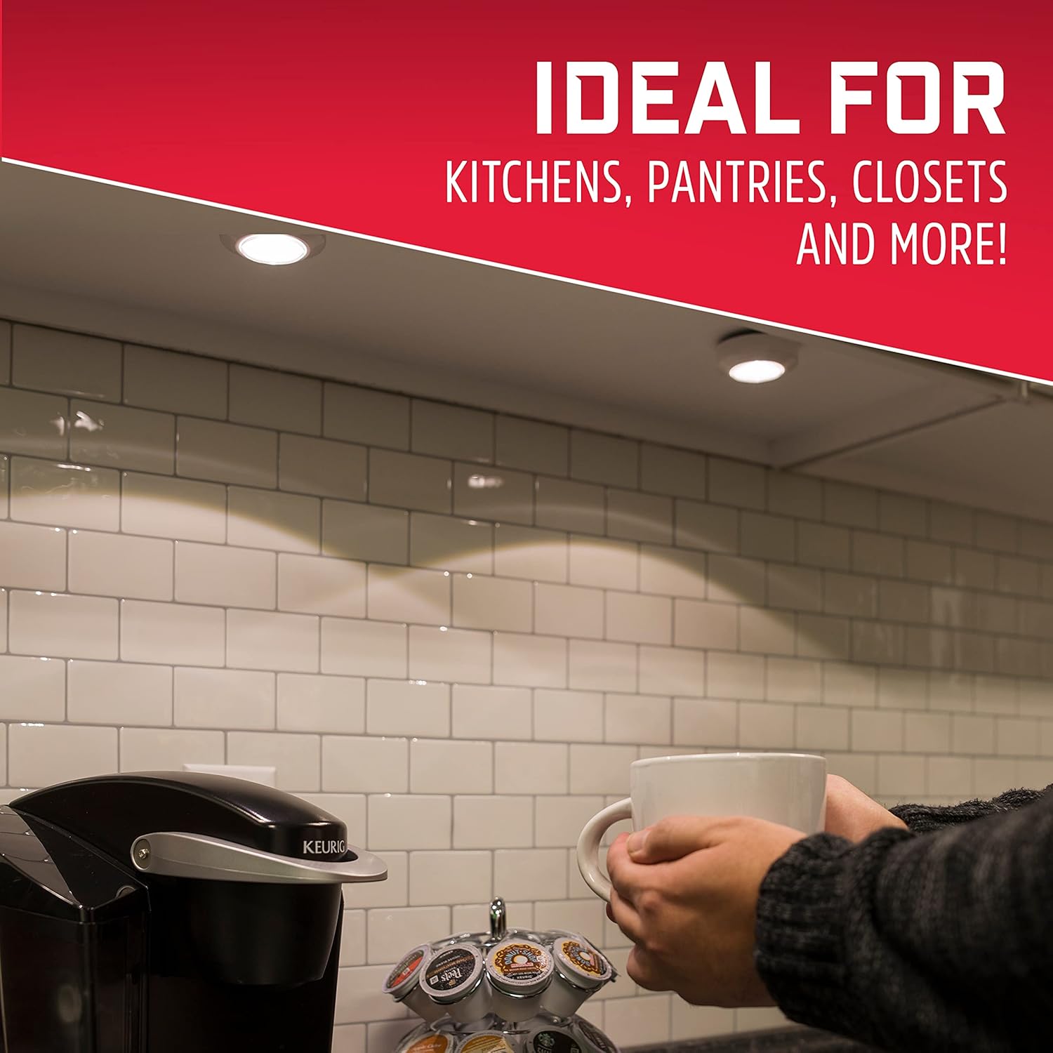 Energizer LED Puck Lights – Low-Profile Wireless Lighting for Clutter-Free Kitchens