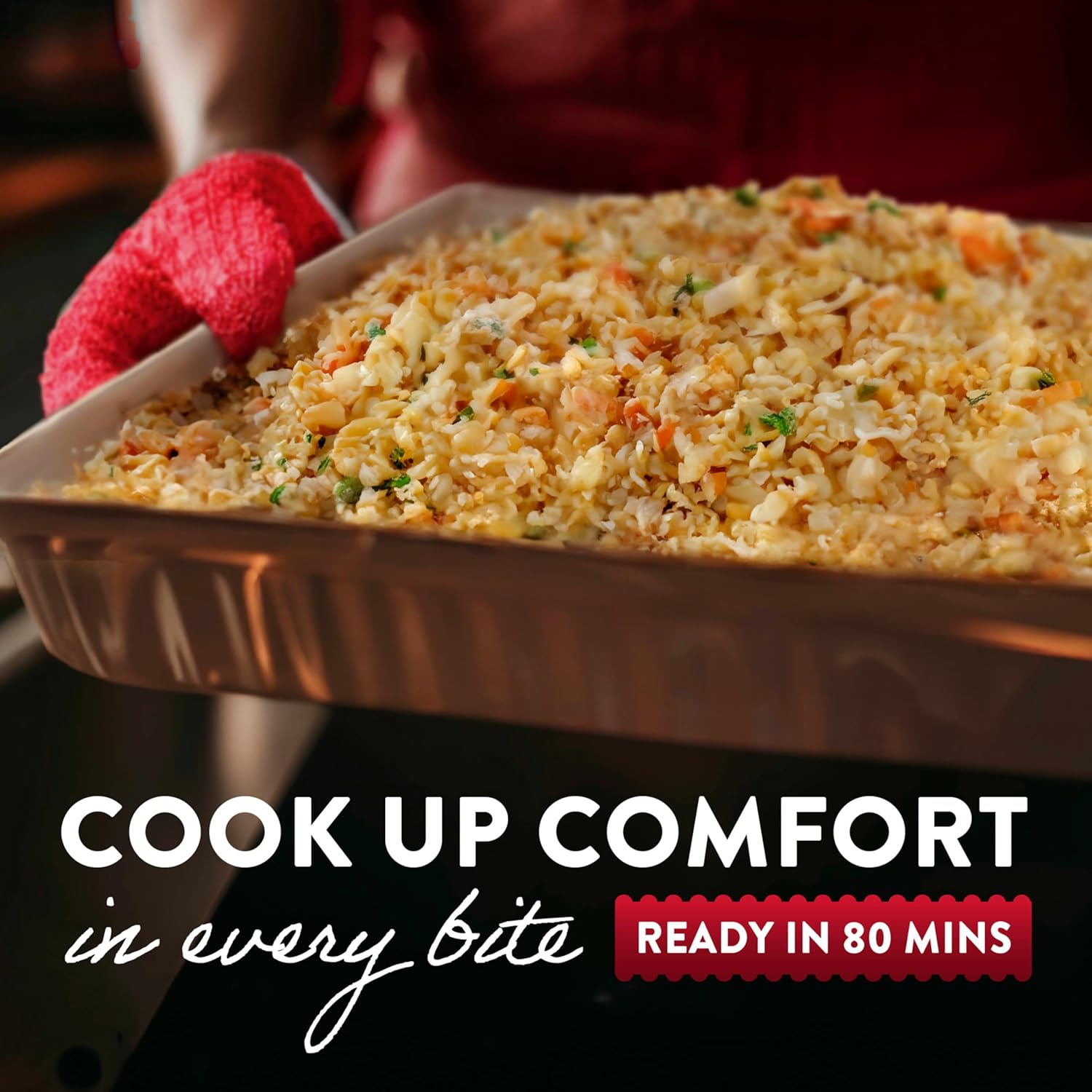 enriched long grain rice base providing a complete one-dish meal