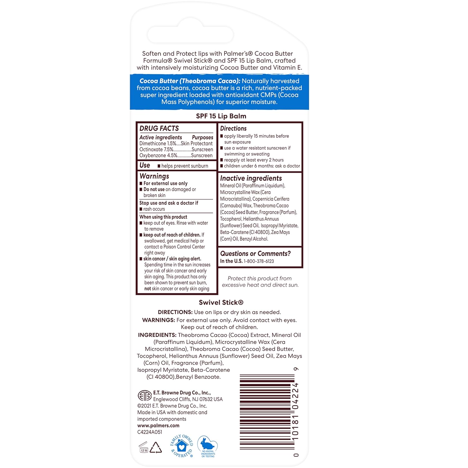 enriched with vitamin e and cocoa butter-derived essential fatty acids