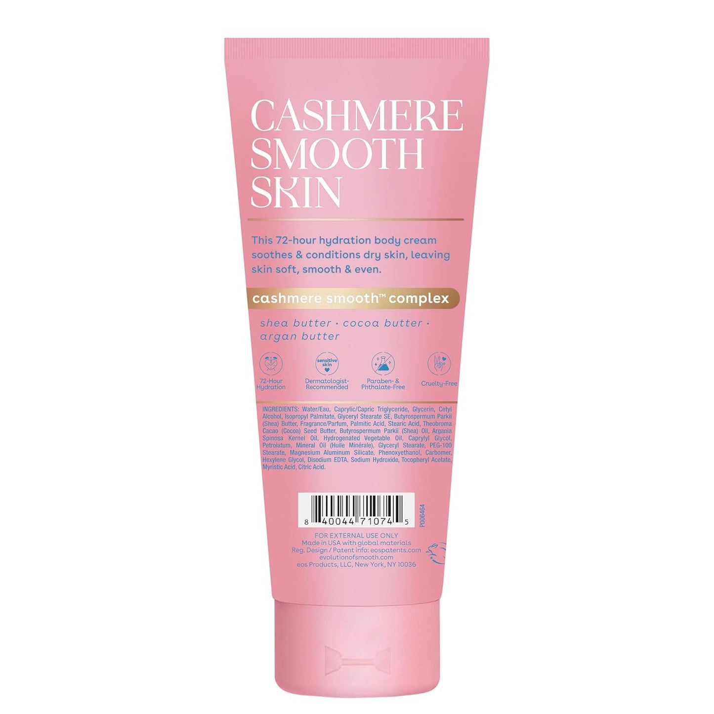 eos Cashmere Vanilla Body Cream – Warm Vanilla Musk Scent for Post-Shave Meditation and Relaxation, 7 fl oz