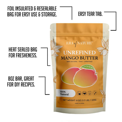 Era of Nature Raw Mango Butter Bar 8oz – Thoughtful Birthday Gift for Women Who Love Natural Skincare