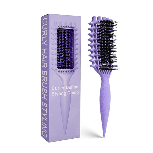 ergonomic bristle layout for even hair separation and curl shaping