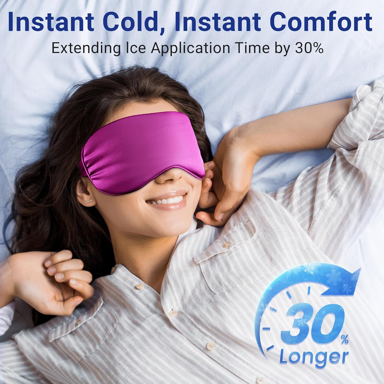 ergonomic curved shape covering eyes, forehead, temples, and upper face