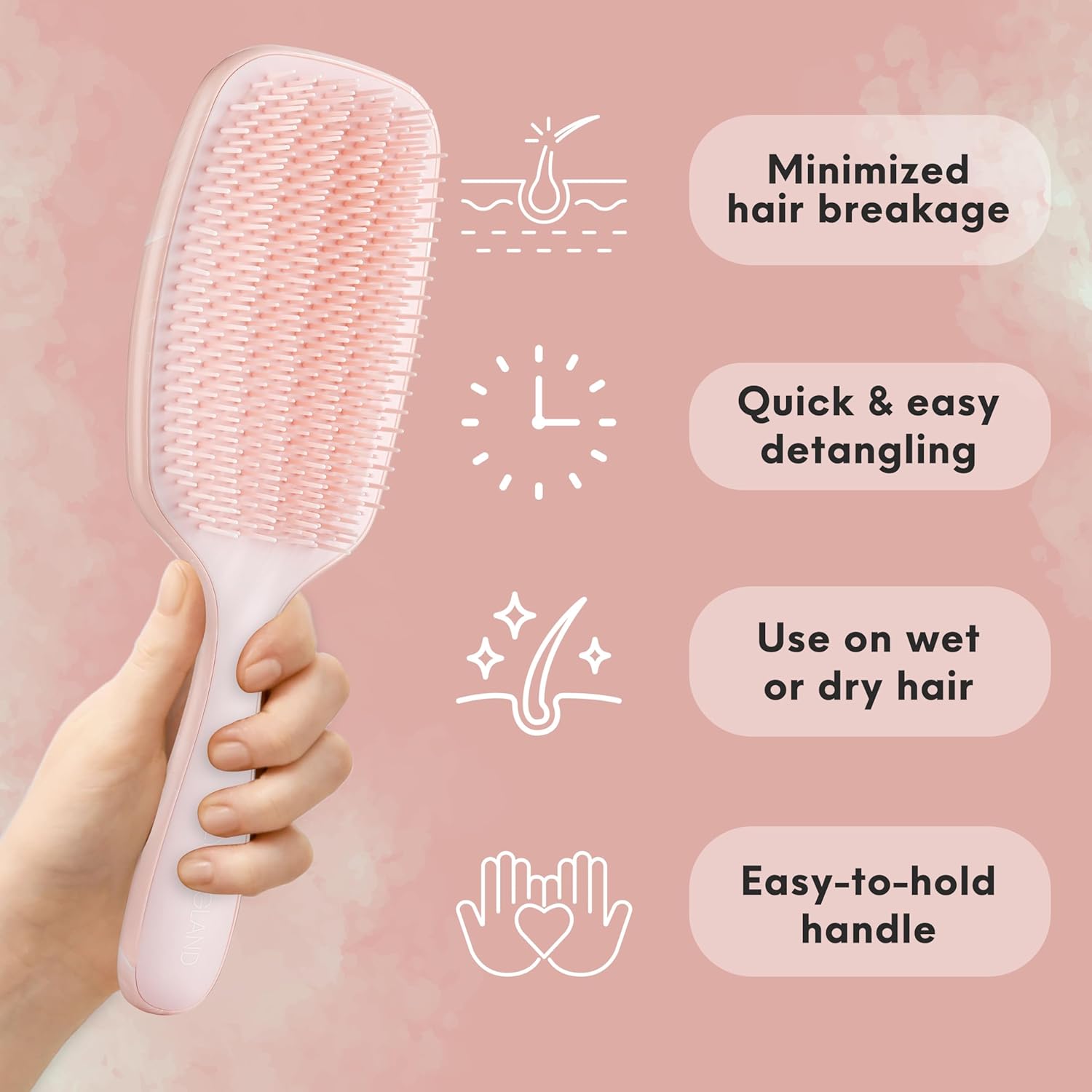 ergonomic easy-grip handle for comfortable styling control