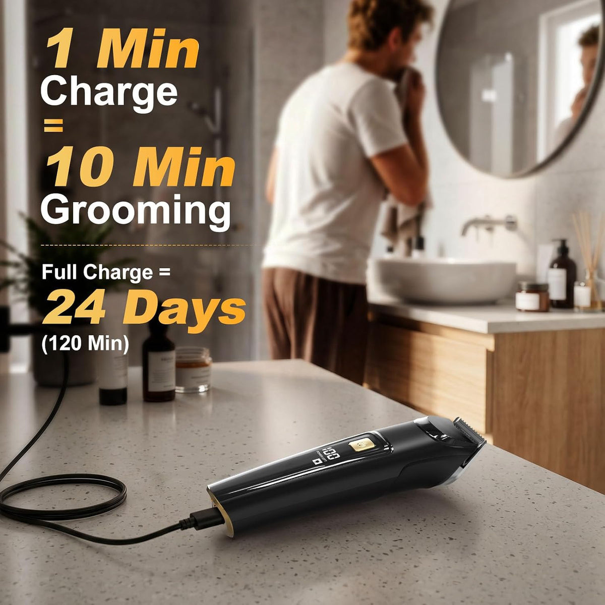 ergonomic grip and cordless design for travel and shower use