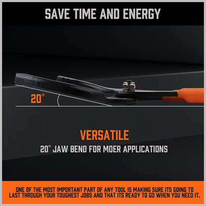 ergonomic soft non-slip rubber handle for comfort and increased leverage