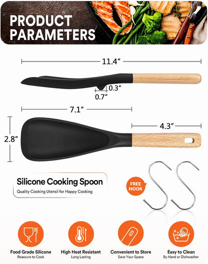 ergonomic wooden handle with comfortable grip