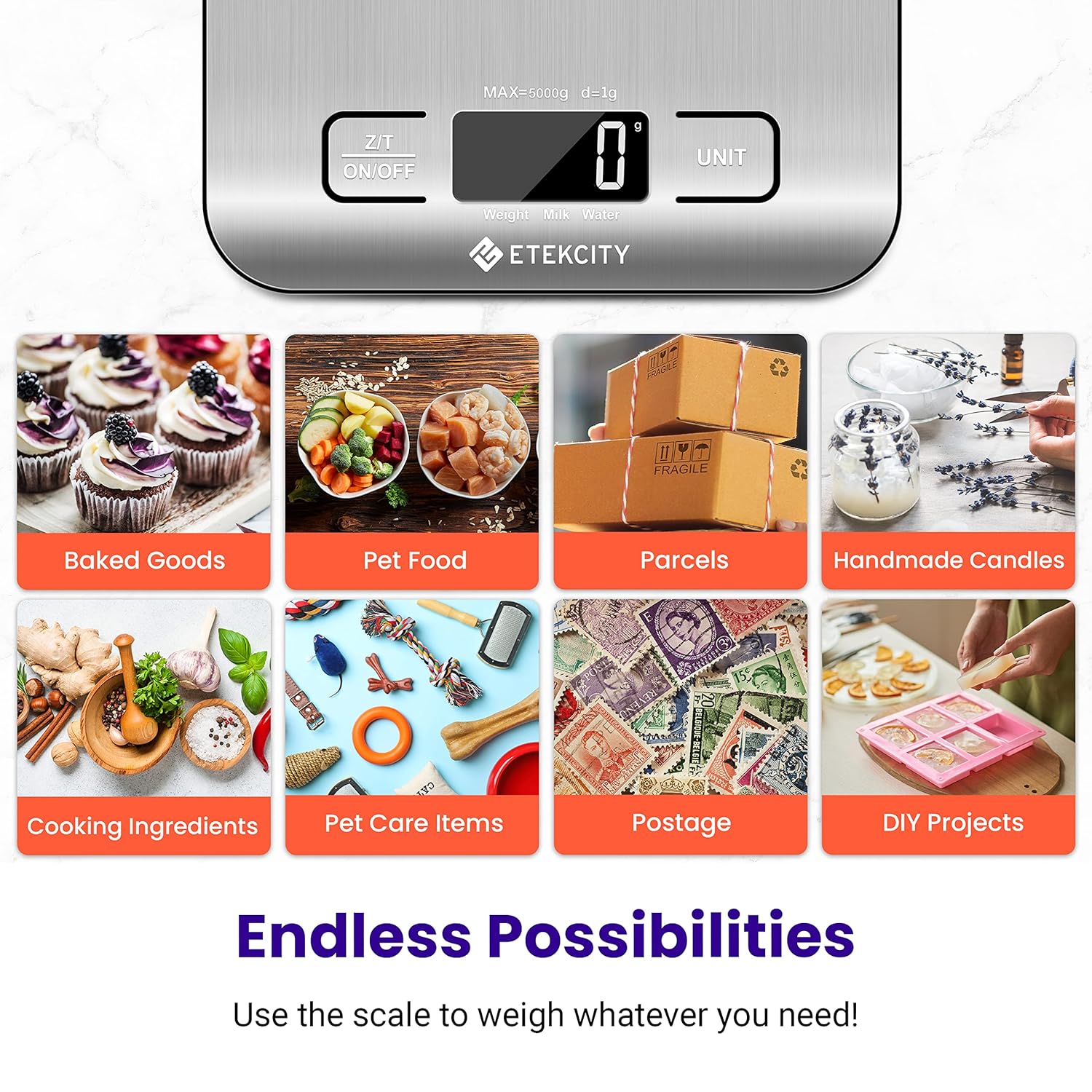 Etekcity Food Kitchen Scale – Efficient Gram Scale for Office Lunch Prep and Focus