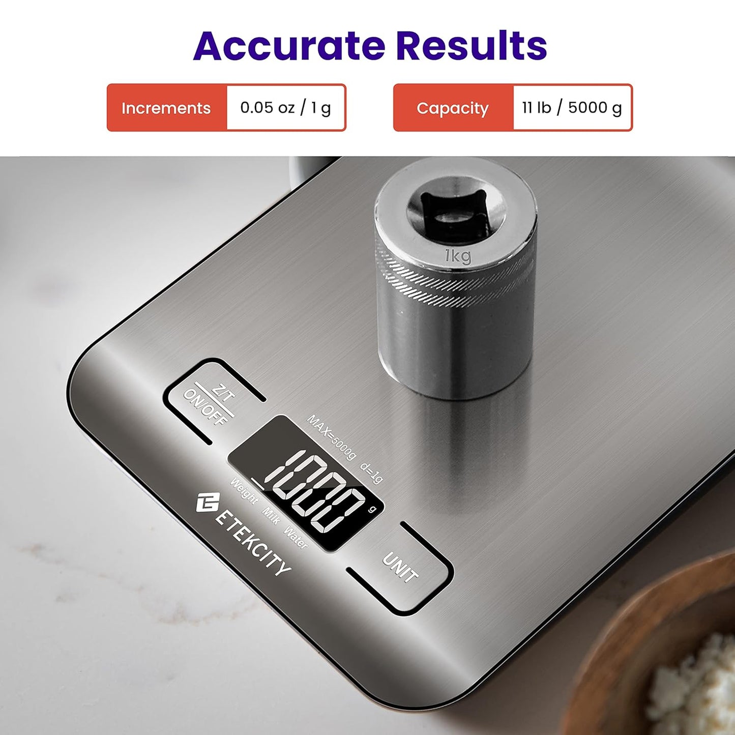 Etekcity Food Kitchen Scale – Efficient Gram Scale for Office Lunch Prep and Focus