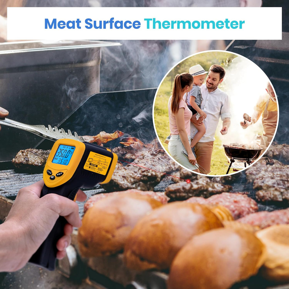 Etekcity Infrared Thermometer Laser Temperature Gun 774 to Keep Hands Away from Hot Grill Grates and Burners
