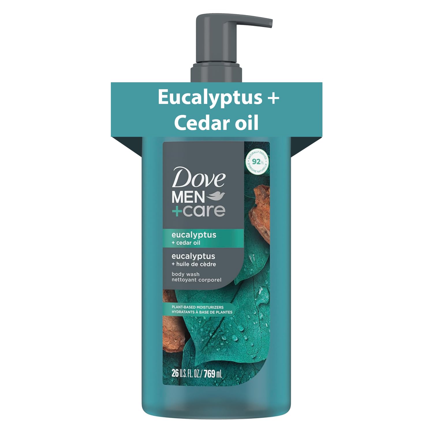eucalyptus extract and cedar oil for an invigorating, masculine scent profile