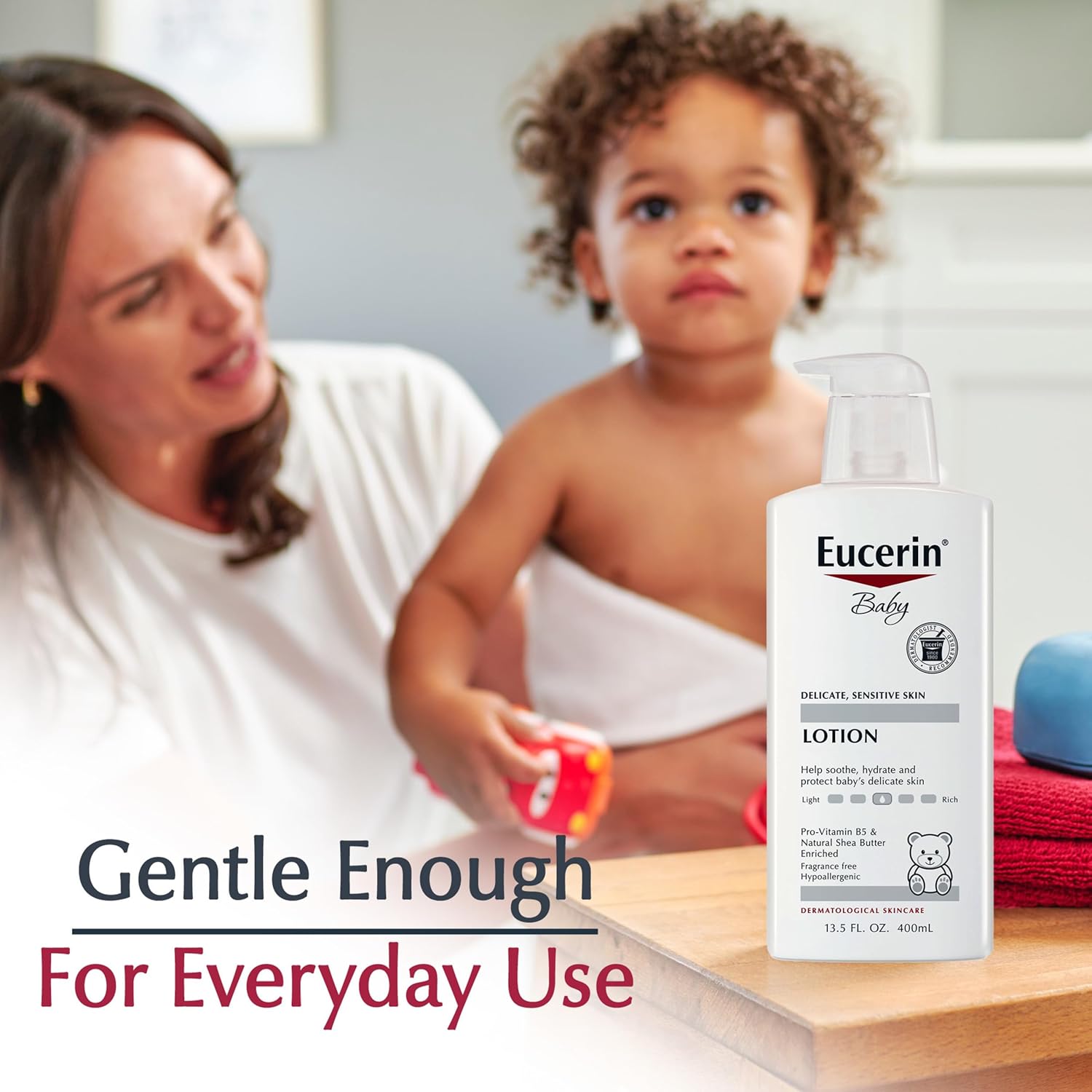 Eucerin Baby Body Lotion – Hypoallergenic Moisturizer for Newborns and Toddlers with Delicate Skin, 13.5 Fl Oz