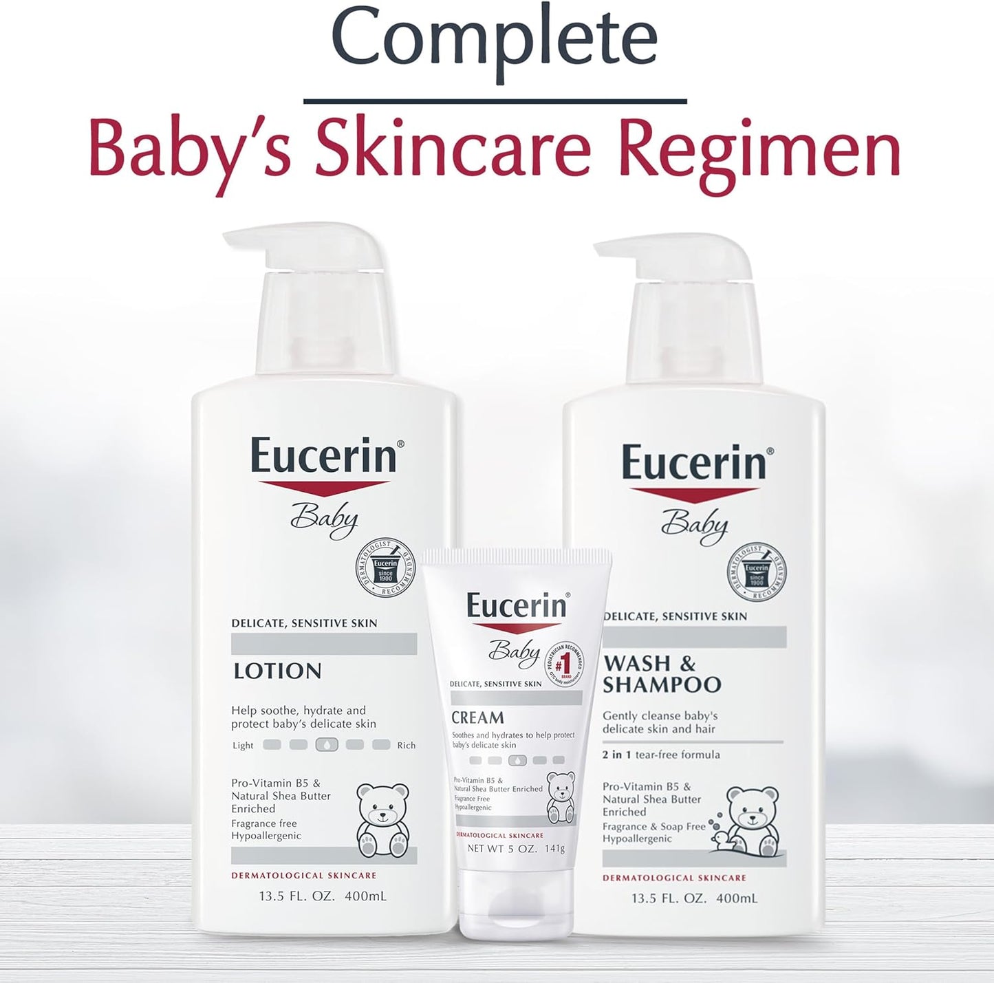 Eucerin Baby Body Lotion – Hypoallergenic Moisturizer for Newborns and Toddlers with Delicate Skin, 13.5 Fl Oz