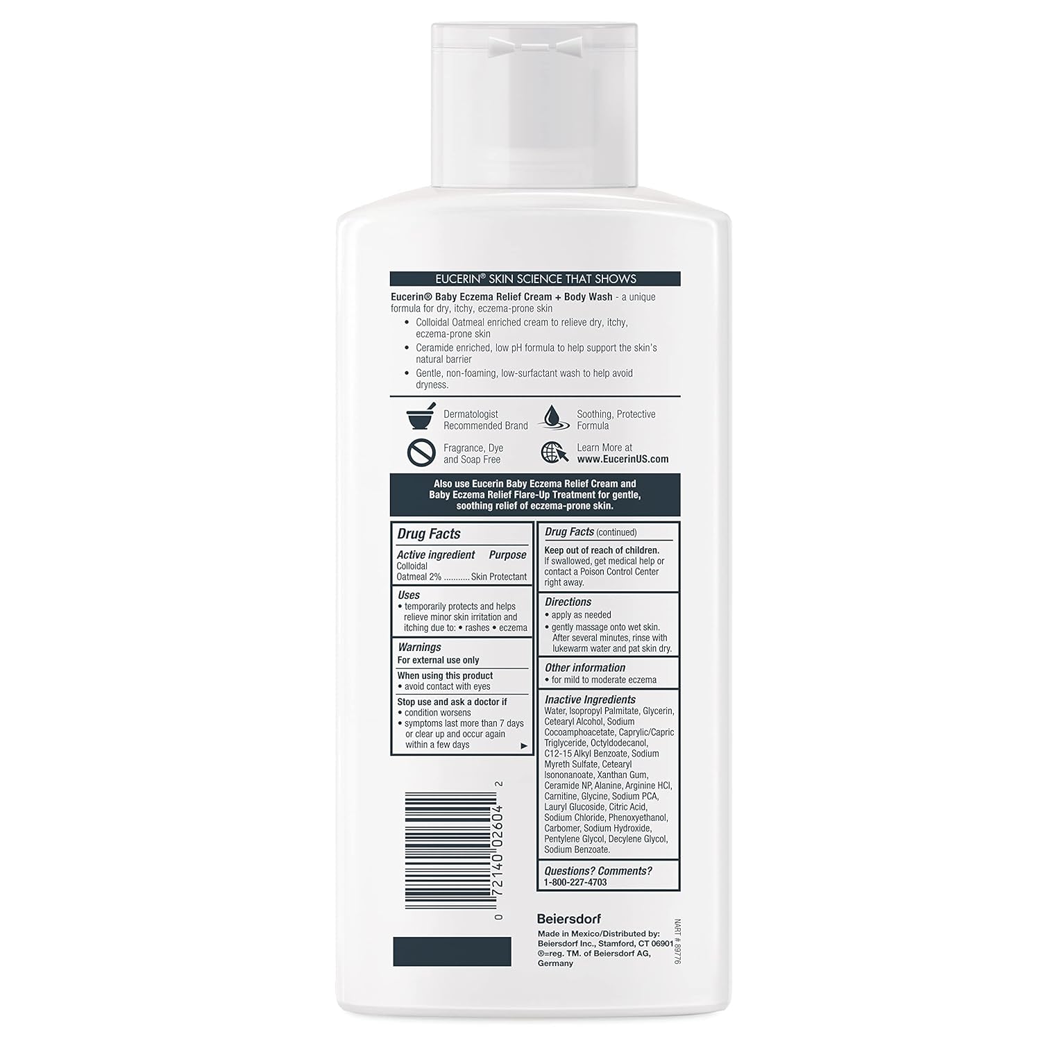 Eucerin Baby Eczema Relief Cream Body Wash – Uncluttered Skincare for Eczema-Prone Babies