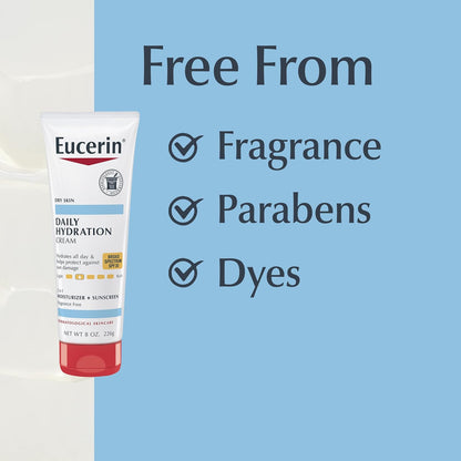 Eucerin Daily Hydration Body Cream with SPF 30 – Self-Care Sun Protection Ritual for Sensitive Skin, 8 Oz