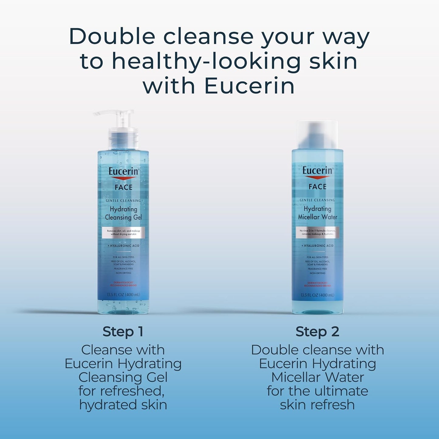 Eucerin Fragrance-Free Face Gel – Hypoallergenic Daily Cleanser Safe for Reactive Skin