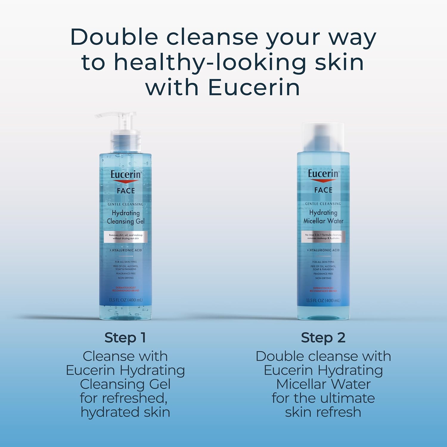 Eucerin Fragrance-Free Face Gel – Hypoallergenic Daily Cleanser Safe for Reactive Skin