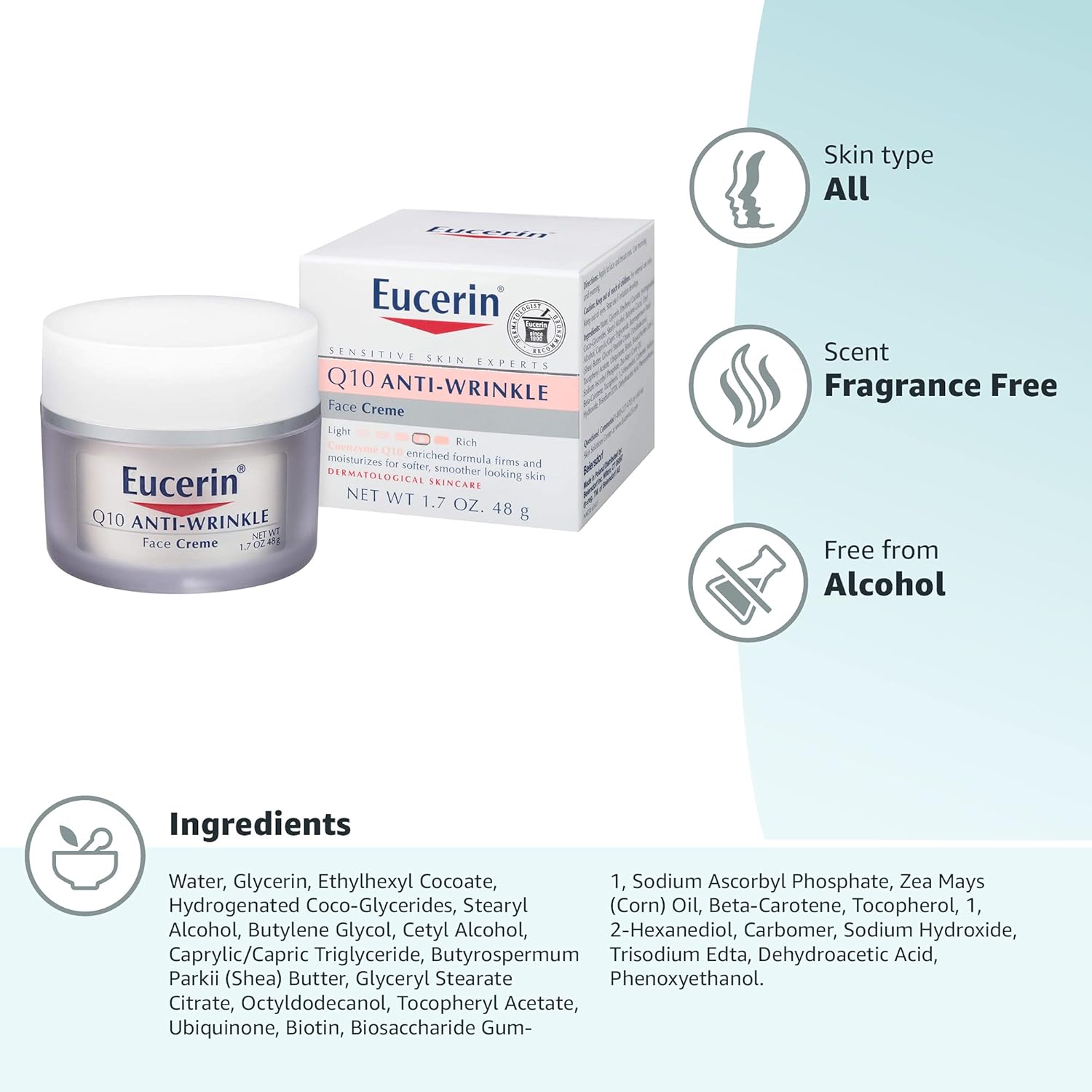 Eucerin Q10 Face Moisturizer – Minimalist Anti-Aging Solution for Clean Beauty Routines