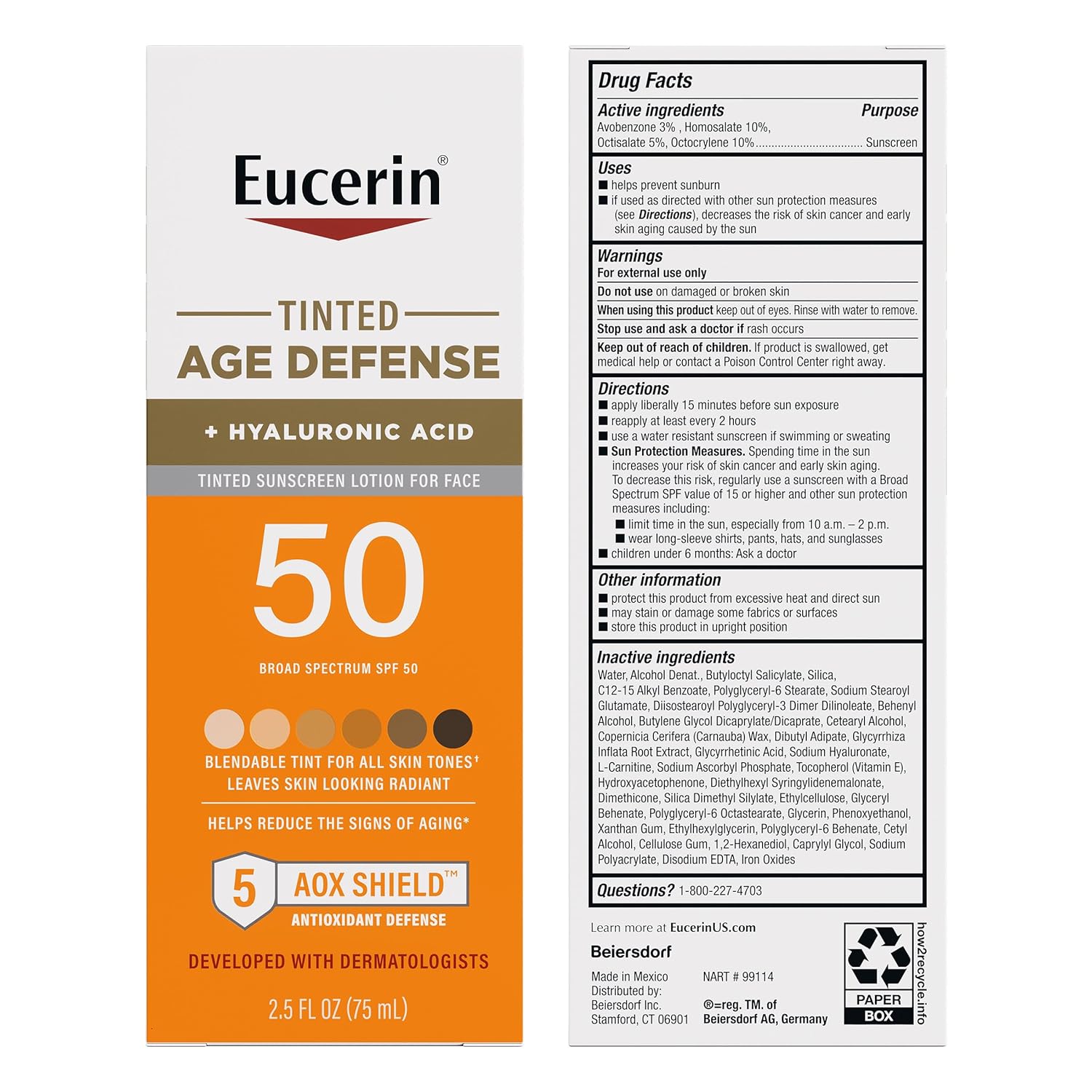 Eucerin Sun Tinted Age Defense Face Sunscreen Lotion SPF 50 – Daily Wellness Ritual for Mindful Morning Skincare