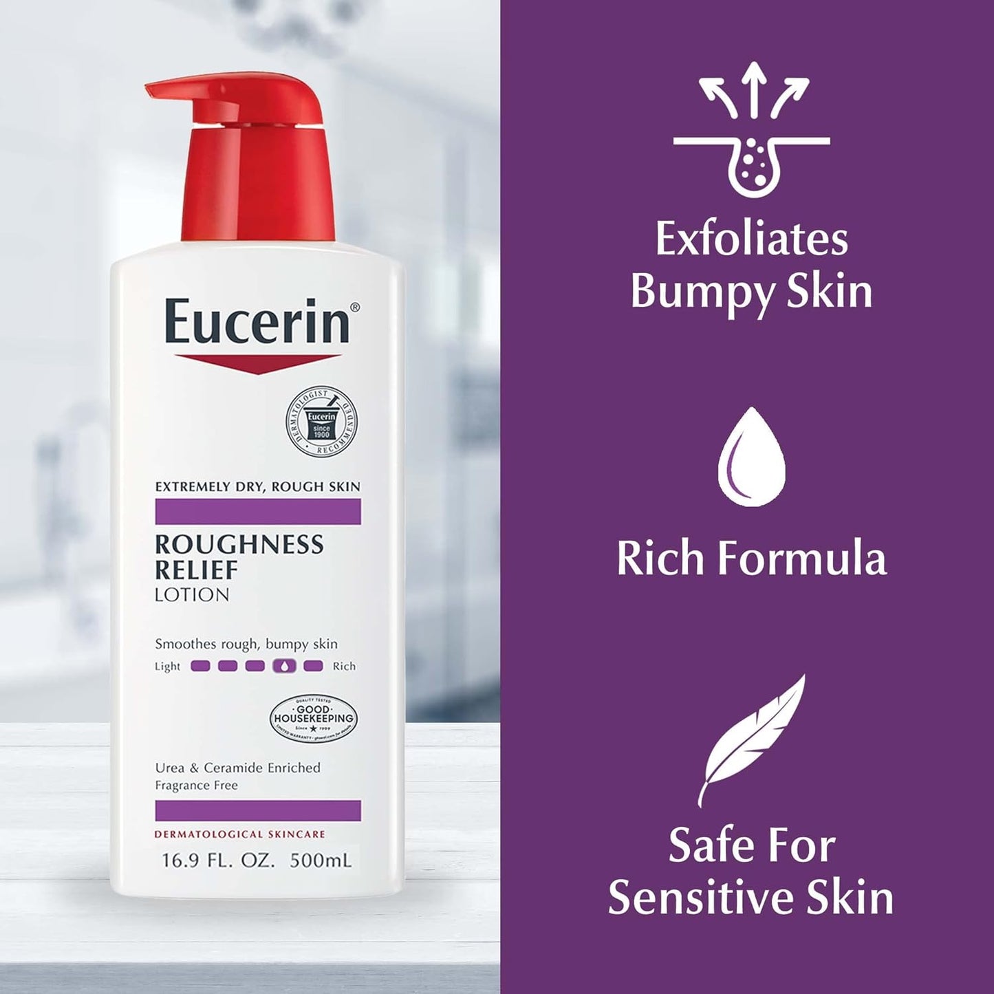 Eucerin Urea Enriched Body Moisturizer – Fragrance-Free Lotion for Eczema-Prone Skin as Part of a Calming Self-Care Routine