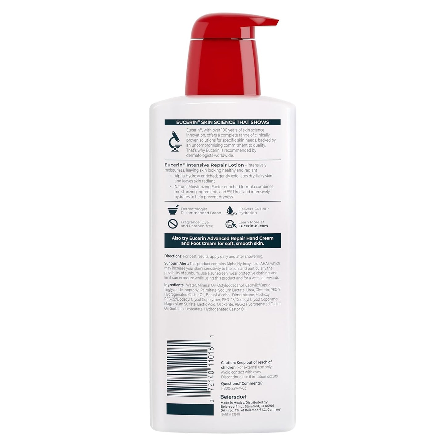 Eucerin Urea Lotion – Paraben-Free, Dye-Free Formula Safe for All Skin Types & Ages
