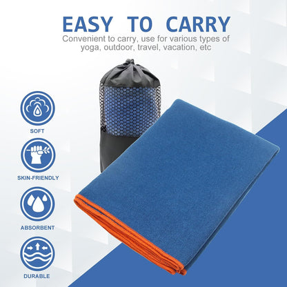 Eunzel Microfiber Yoga Mat Towel – Stable, No-Slip Surface to Prevent Mat Slides in Hot Studios