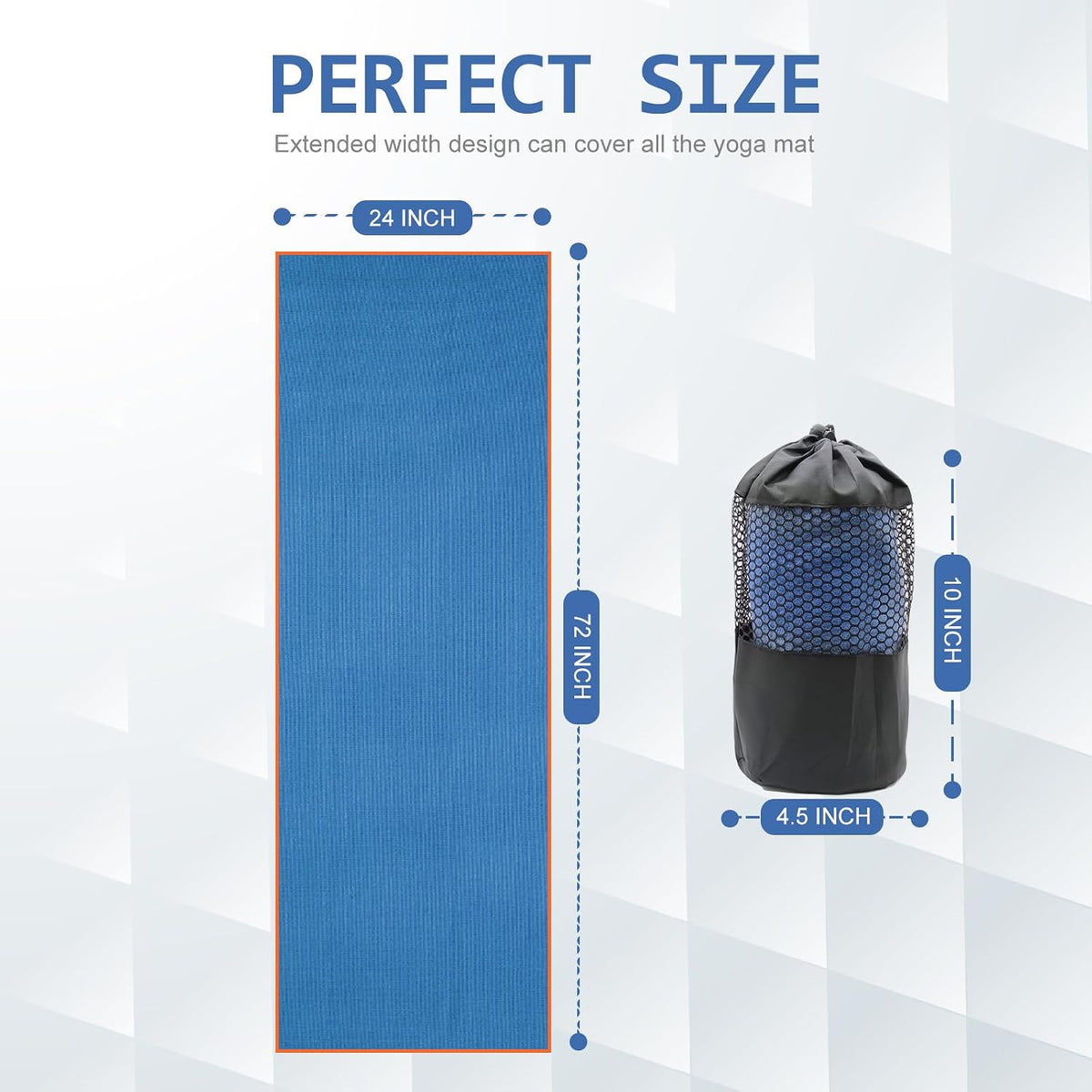 Eunzel Microfiber Yoga Mat Towel – Stable, No-Slip Surface to Prevent Mat Slides in Hot Studios