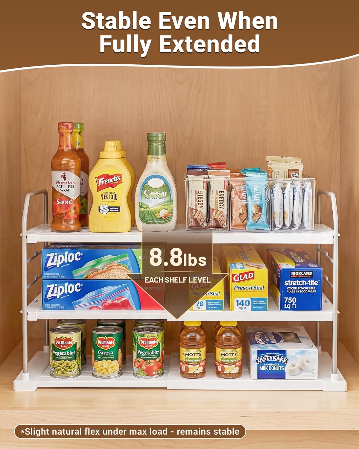 EVERIE Vertical Storage Organizer for Canned Goods and Wrap Boxes, Tool-Free Assembly for Streamlined Kitchen Workflow