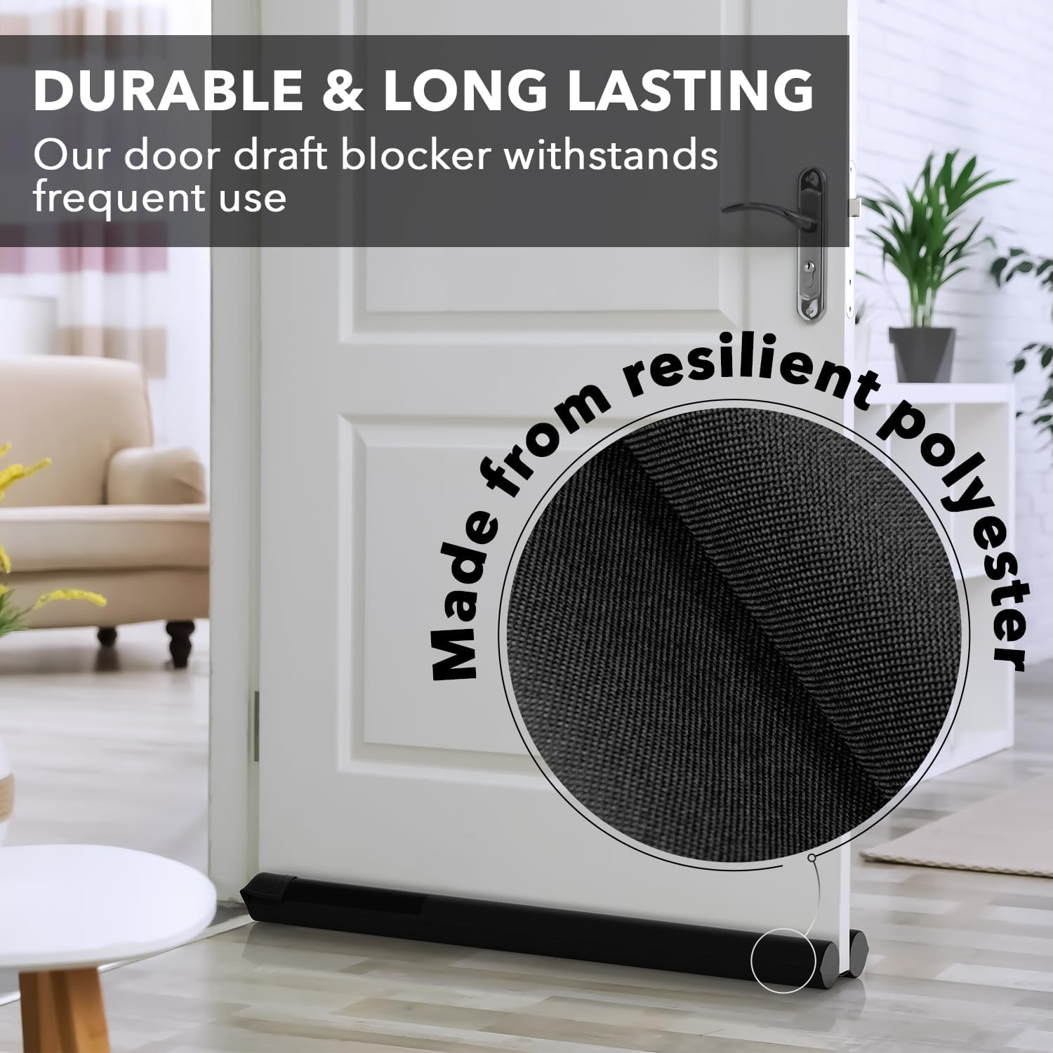 Everlasting Comfort 2-Sided Door Draft Blocker – Stylish Living Room Aesthetic Piece, Fills 1.25 Inch Gaps