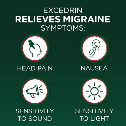 Excedrin Migraine Relief Caplets – Fast-Acting Office Desk Drawer Staple, 24 Count Triple Action