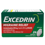 Excedrin Migraine Relief Caplets – Fast-Acting Office Desk Drawer Staple, 24 Count Triple Action