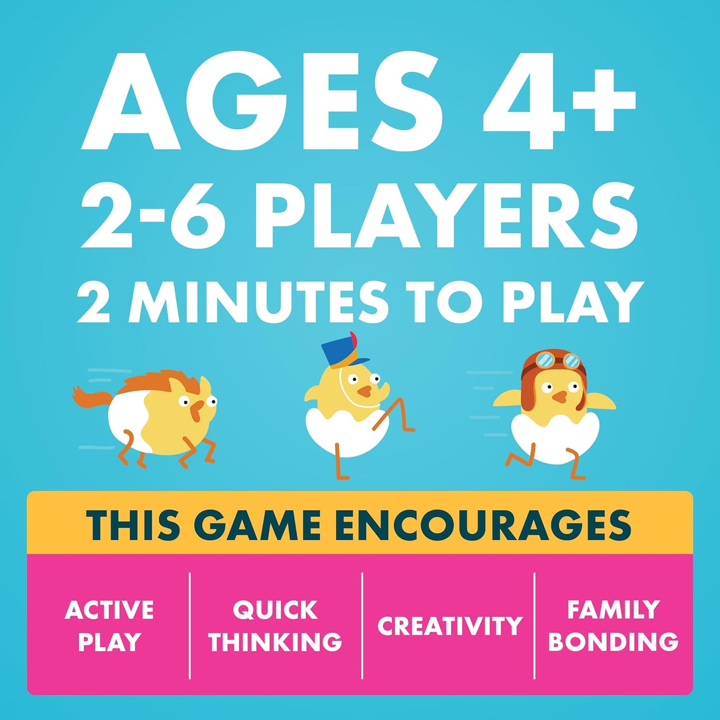 Exploding Kittens Hurry Up Chicken Butt Card Game – Screen-Free Active Play for Kids Ages 4-8, Playroom and Bedroom Floor Favorite